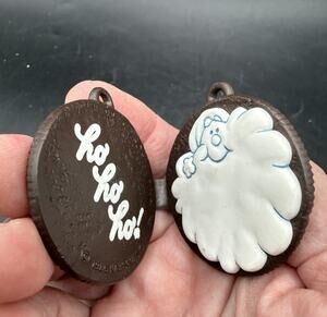 Vtg 1986 Nabisco Oreo Cookie Christmas Ornament Santa Ho Ho Ho Locket Style 55D